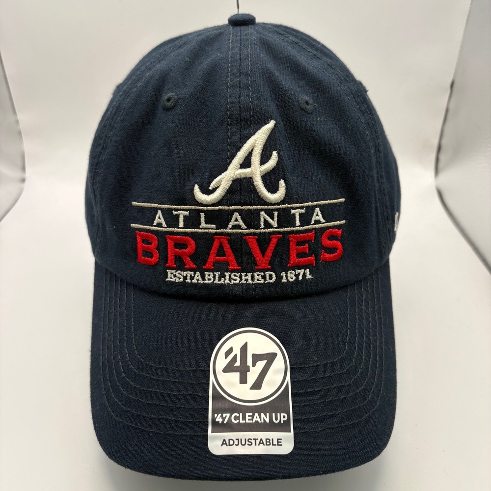 '47 Brand Atlanta Braves MLB Clean Up Adjustable Hat‎ Nav B-VERON01GWS-NY-OSF
